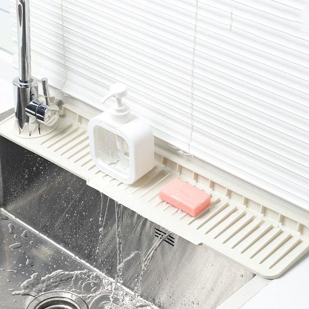 Unilateral Side Hole Kitchen Faucet Sink Mat Splash-Proof Kitchen Sink Draining Pad Bathroom Use