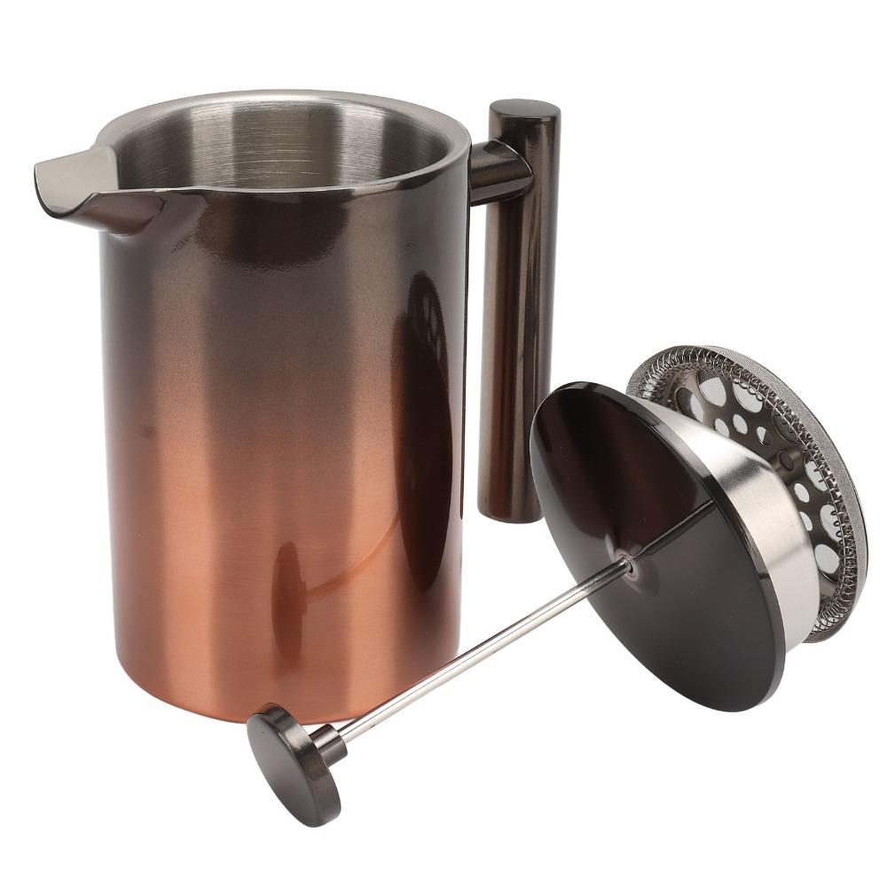 Double Wall Insulation French Press Tea Maker Tea Press Pot  For Outdoor Travel