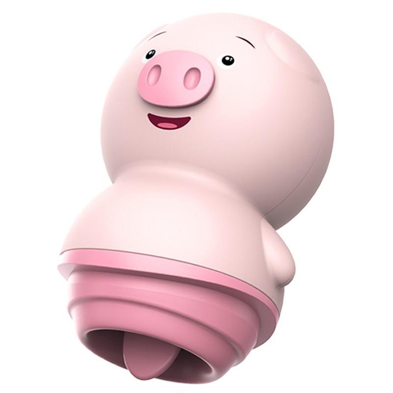 Leshe Cute Pig Wireless Rechargeable Vibrating Egg: Variable Licking & Sucking Massage for Female Pleasure.
