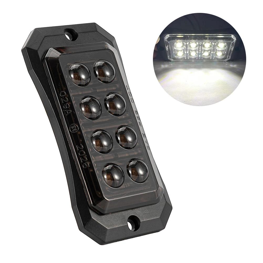 4/8/12 LED Truck LED Side Marker Light Strobe Flash Warning Light 12-24V Waterproof Lens Light for Trucks & Trailers