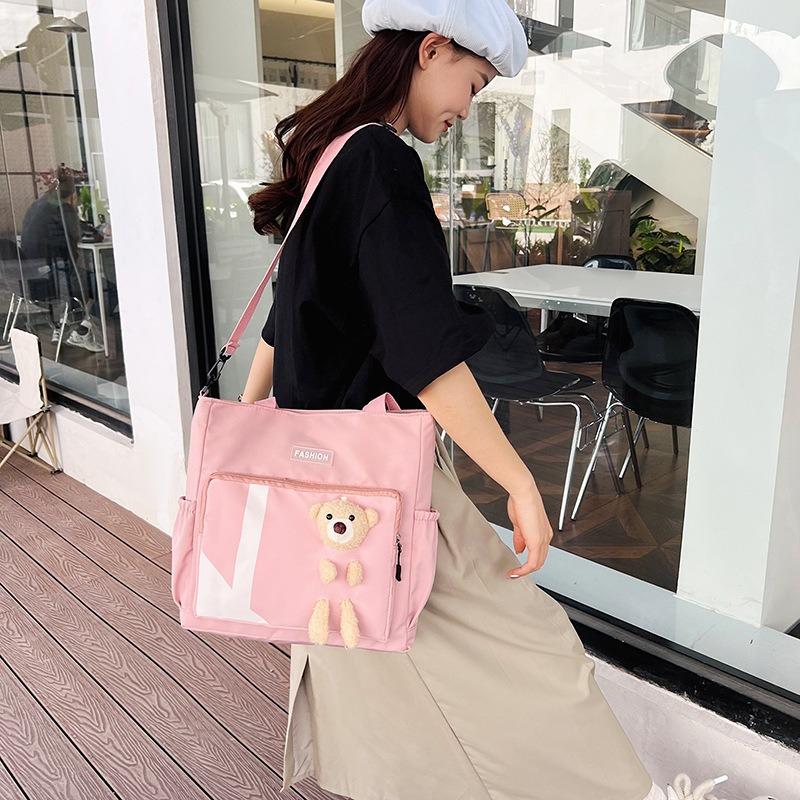 Damen Tasche große Kapazität Studentin neue Umhängetasche Kontrastfarbe Umhängetasche Tragetasche