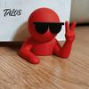 Cute Desktop Ornament Villain Doorstop with Cool And V-sign Gesture, 3D Printed Funny Doorstop, Door Wedge Decorative Stopper for Bedroom Office