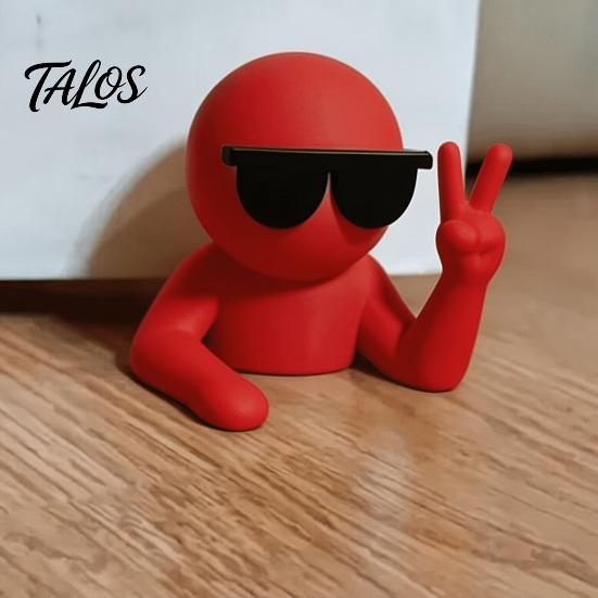 Cute Desktop Ornament Villain Doorstop with Cool And V-sign Gesture, 3D Printed Funny Doorstop, Door Wedge Decorative Stopper for Bedroom Office