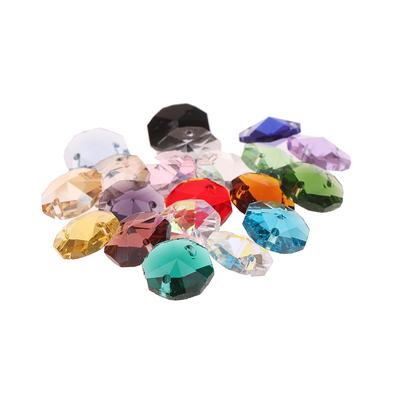 50 buc 14 mm 2 găuri sticlă octogonal mărgele prisme perdea candelabru piese pandantiv sticlă vrac mărgele DIY bijuterii Decor