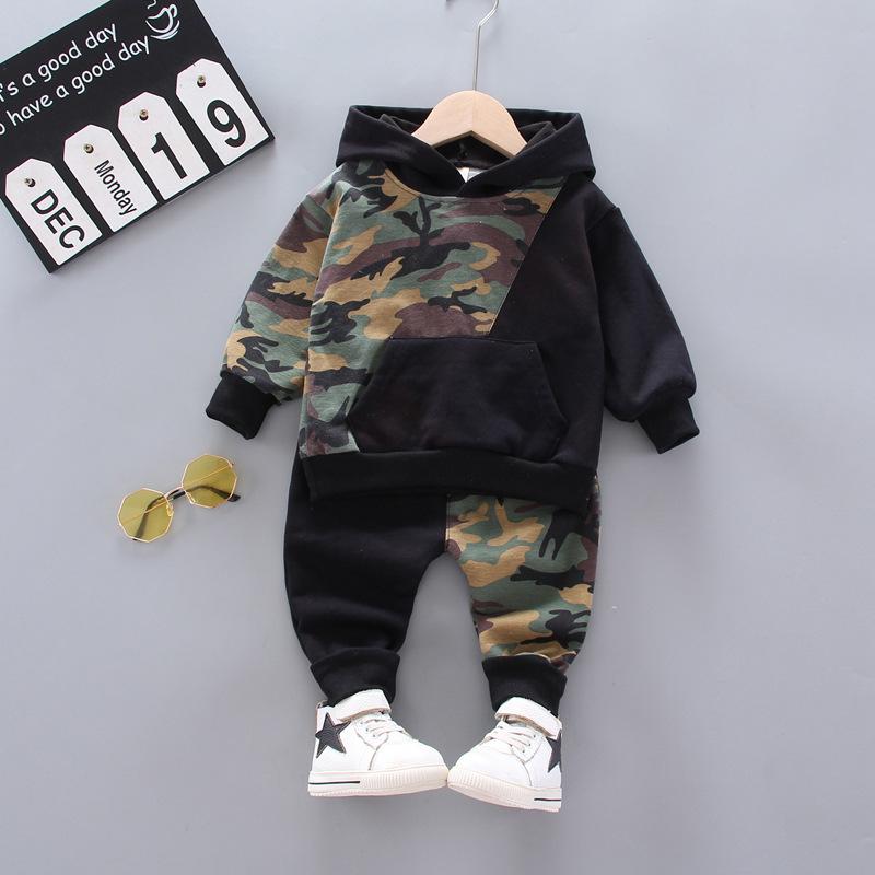 Herbstmode Kinder Outfits Baby Mädchen Kleidung Jungen Casual Mit Kapuze T-Shirt Hosen Zwei Pcs Sets Kleinkind Kostüm Kinder Trainingsanzüge