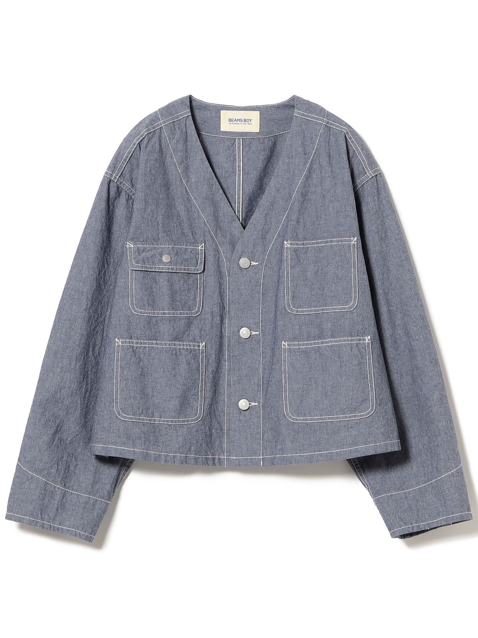 

Женская короткая куртка инженера Beams Boy, синяя, свободный размер, 13180377791