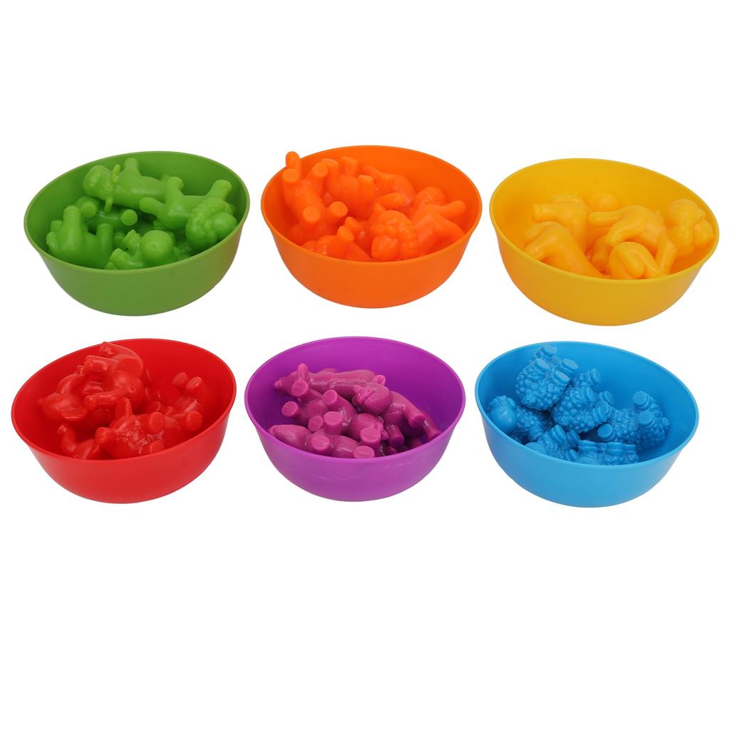 Counting Animal Toy Color Sorting Learning Fine Motor Skills Matching Game Animals Toy with Bowls