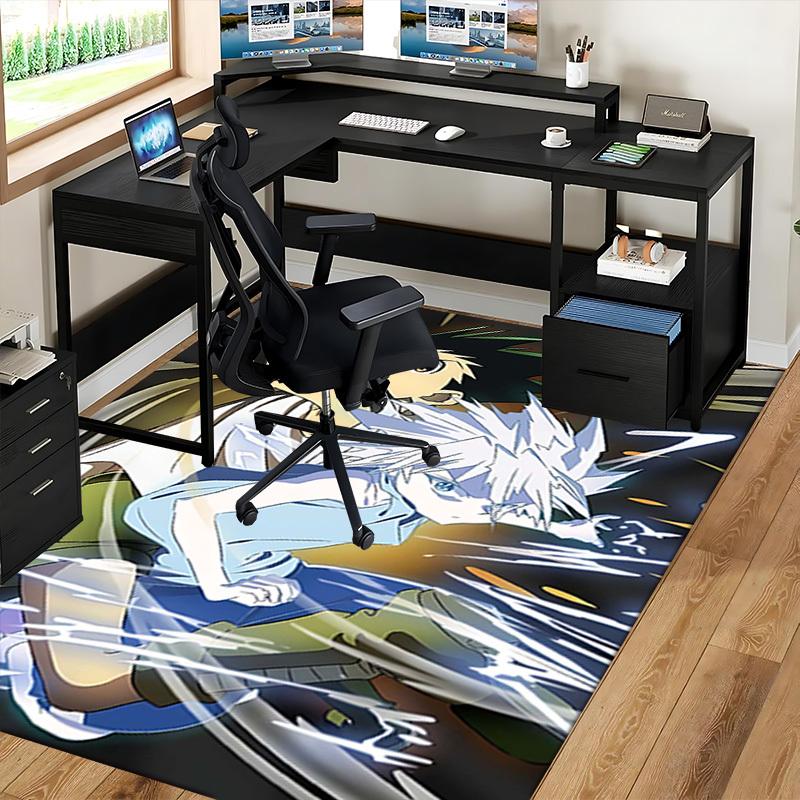 1pc Hunter x Hunter Killua and Gon Anime Chair Mat - Office Desk Pad with Cartoon Design, Non-Slip Rug for Home Decor, Suitable for All Seasons.U066
