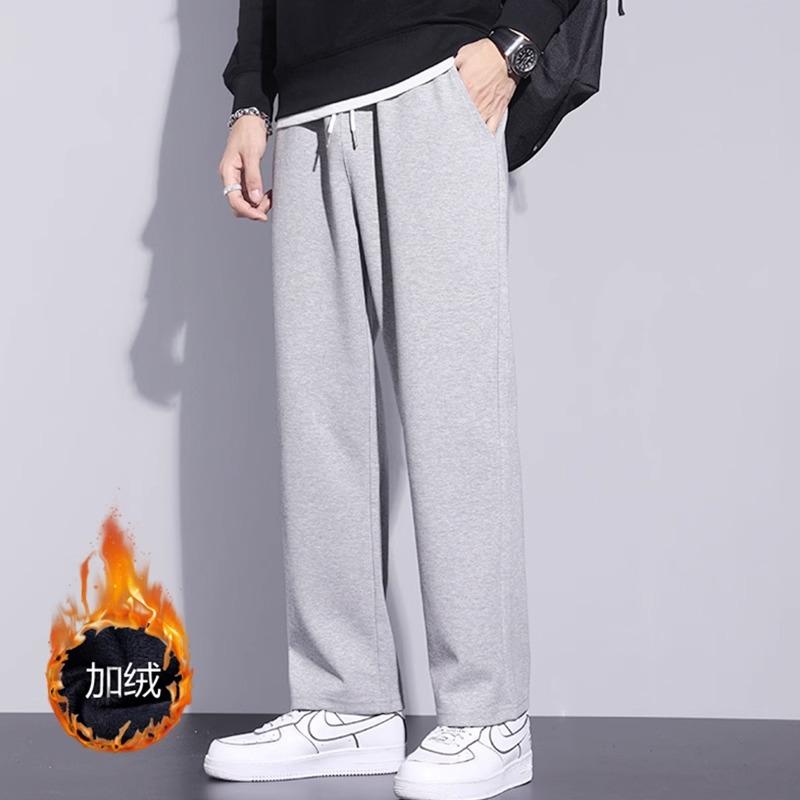 Autumn Winter Casual Velvet Sweatpants Loose Trousers Boys' Wide-leg Pants Winter Straight-leg