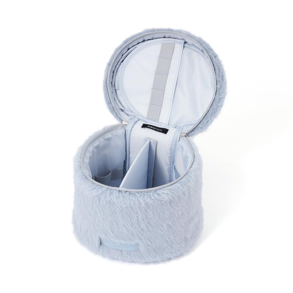 Franc Franc Eco Fur Vanity Pouch Light Blue