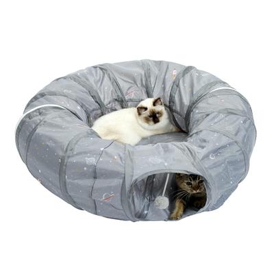 PAWZ Road Cat Tunnel, Round, Donut-Shaped, Long, Toy, Cat Bed, Crinkly, Foldable, Space-Saving, Easy To Store, Exercise, Popular, Tire Tunnel, Stress