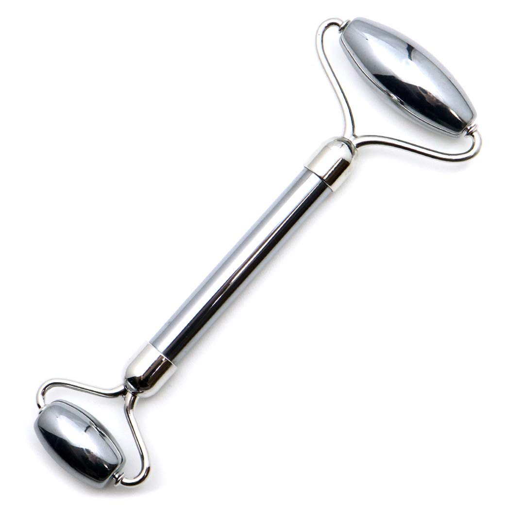 

[GOLD STONE] Terahertz Stone Face Roller for Facial Beauty, Small Face, Face Massage, Health, Beauty, Part Color: Silver