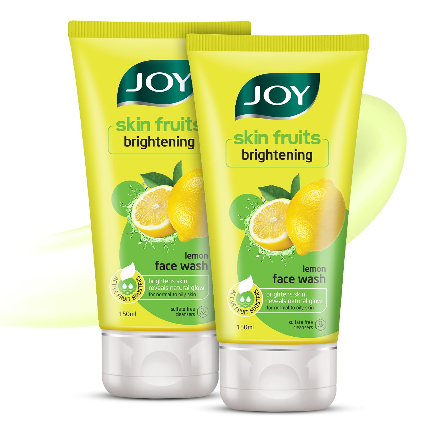 

Joy Skin Fruits Lemon Brightening Face Wash 150ml x 2 Pack | Vitamin C for Glowing, Oil-Free Skin
