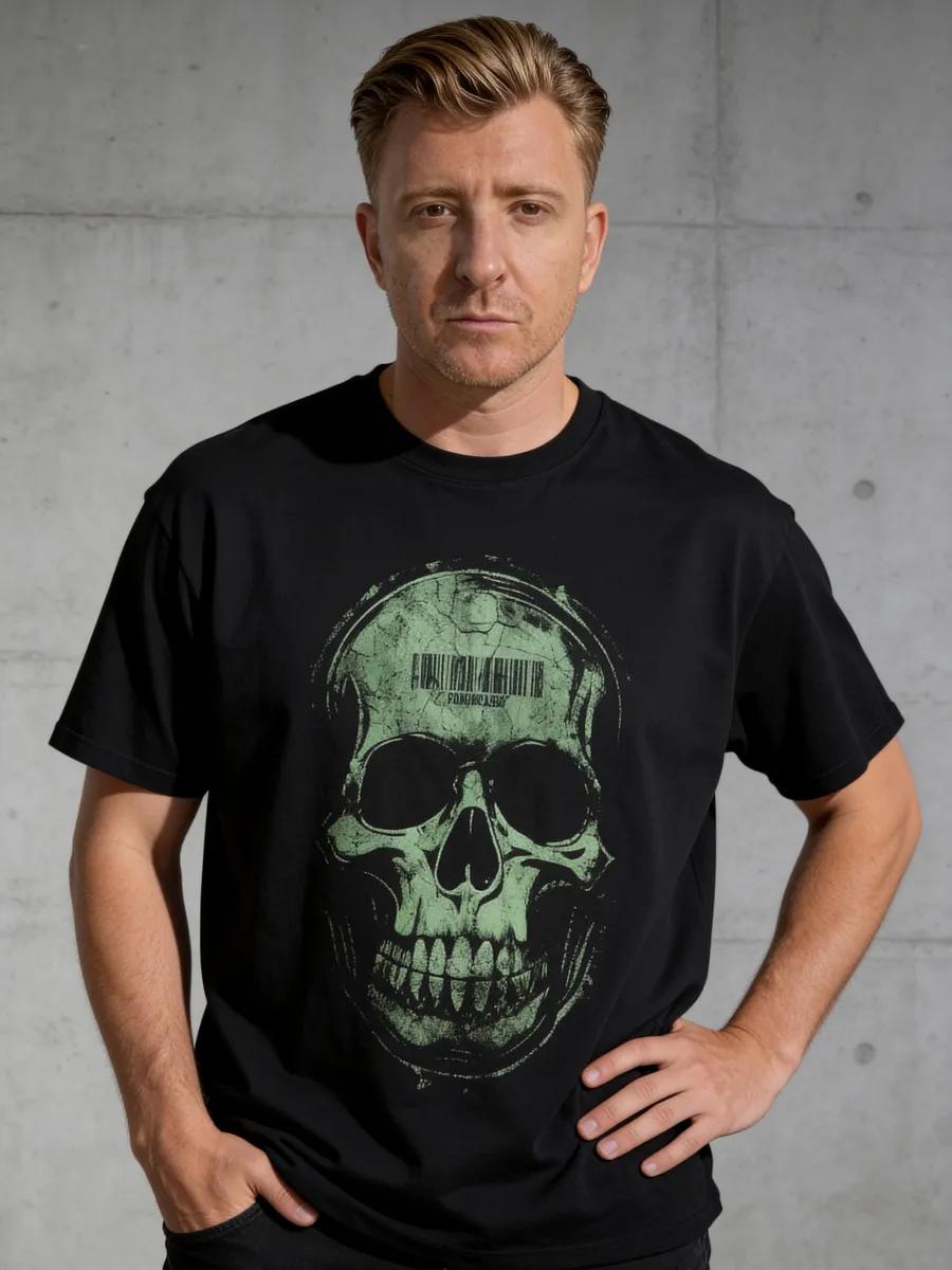 Black oversized printed T-shirt 4XL