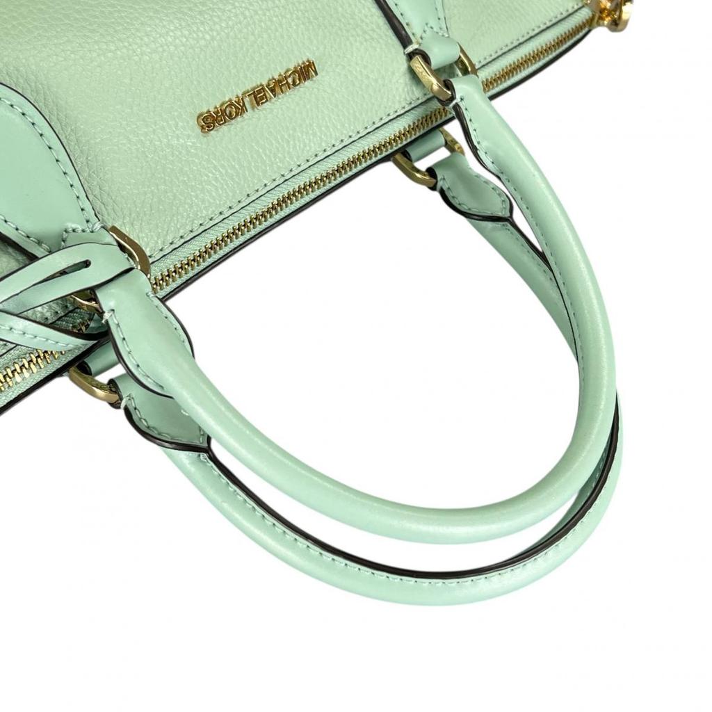 Michael Kors Satchel Shoulder Bag Handbag Cowhide Light Green Women 35S0GYZS3L Used