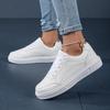 2025 Summer Women's White Platform Sneakers - Versatile Sporty Flats for Students