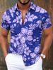 Blumenmuster Herren Freizeithemd 3D-Druck Tropische Blumen Sommer Lebendiges Design, Große Größen