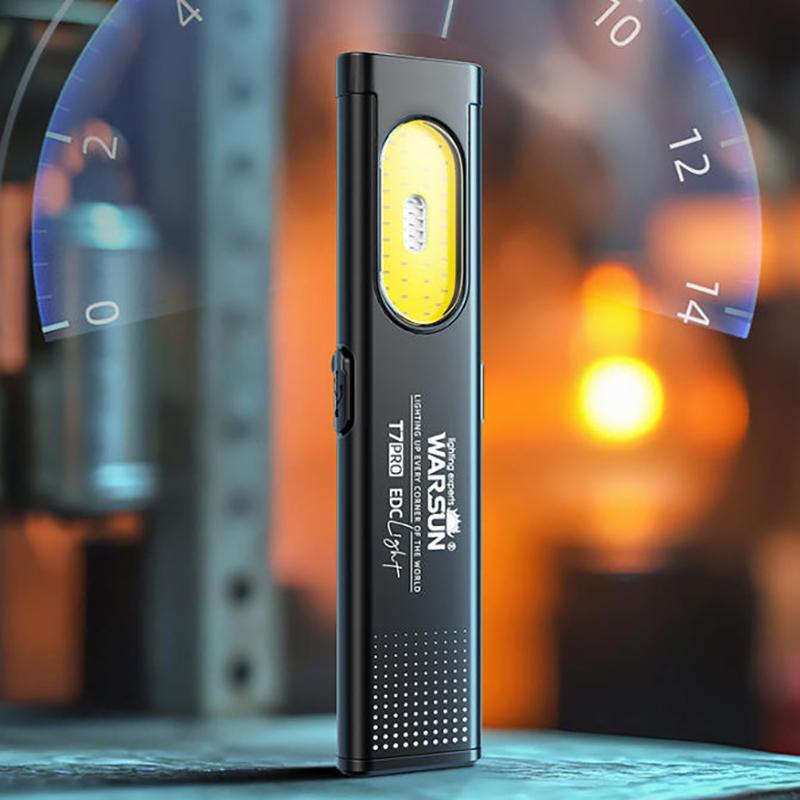 Led Keychain Flashlight Usb-C Rechargeable 600Lm Portable Mini Torch Light Pocket Lantern Flood Work Light With Magnet