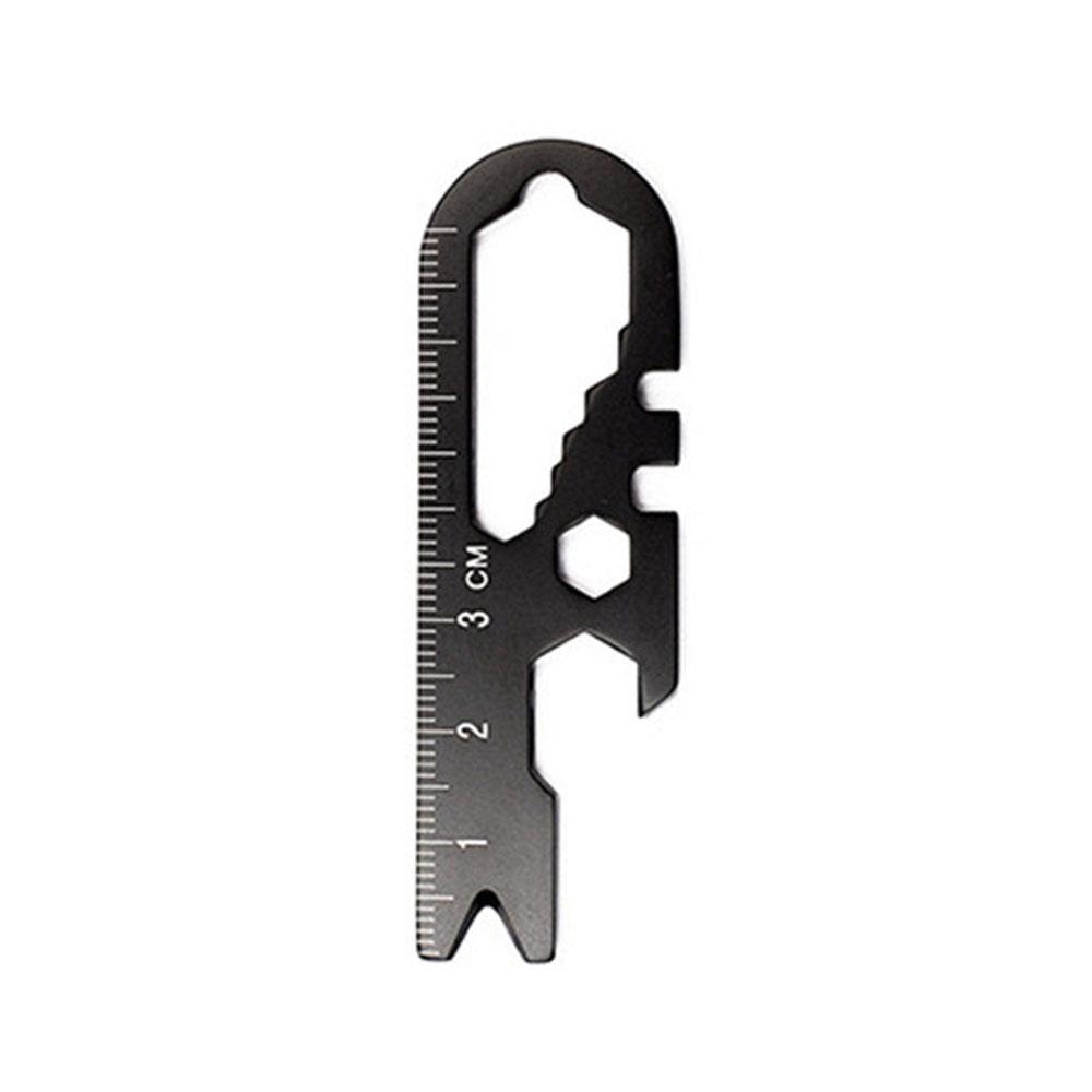 Nyckelring med kapsylöppnare Universal Multifunktionell Kapsylöppnare Sexkantigt Hänge Stål Nyckelformad Utomhus Kortverktyg