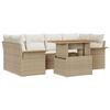 VidaXL Ensemble de canapé de jardin 7 pièces avec coussins Beige Poly Rotin Acacia 3349287
