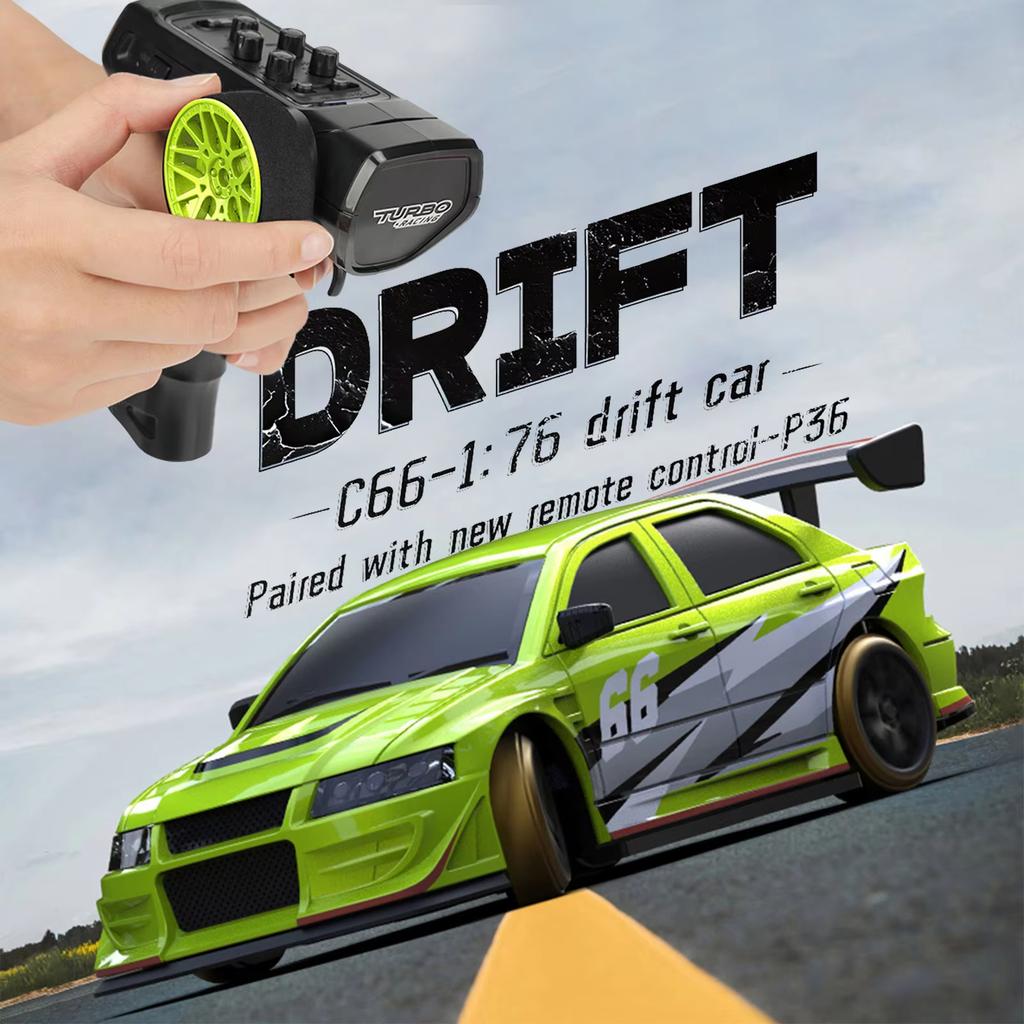 ABAJ1 Turbo Racing 1:76 C66 Drift RC Car With Gyro Radio Full Proportional Remote Control Toys RTR Desktop Toys For Kids and Adults