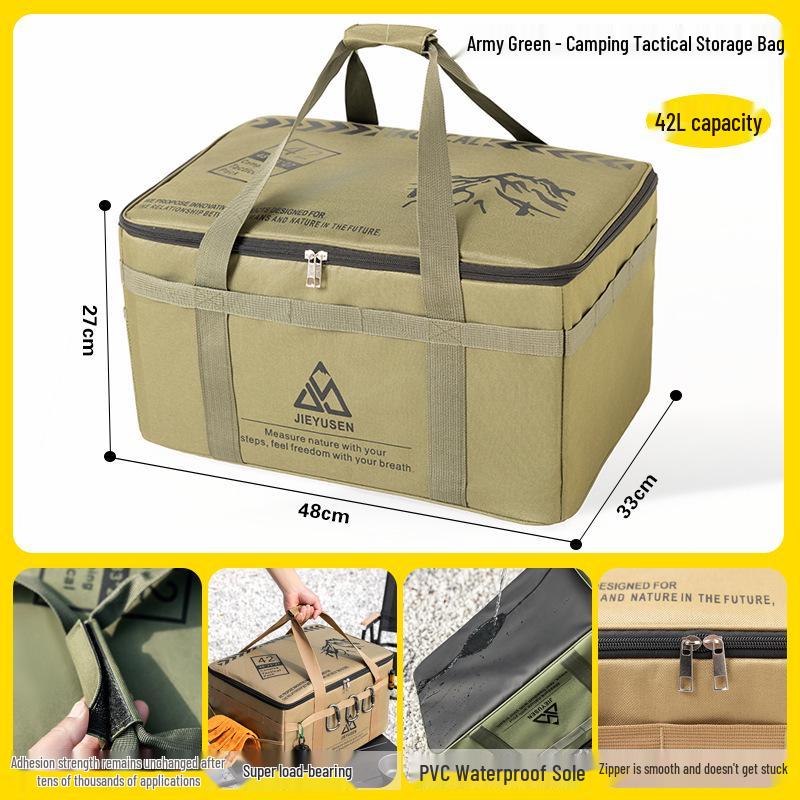 Portable Camping Gear Storage Bag with Anti-Collision Protection for Cookware, Tableware, Gas Canisters, and Accessories