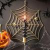 Spider Web Candle Holder Halloween Metal Wall-Mounted Spiderweb Taper Candle Holder for Gothic Home Decor