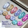 BORN PRETTY Gel Nail Color Glitter Holographic 6 Colors Polish Art Set Gel, Glitter, Spring/Summer Nails, (Gold, Blue), UV/LED Compatible, Type,
