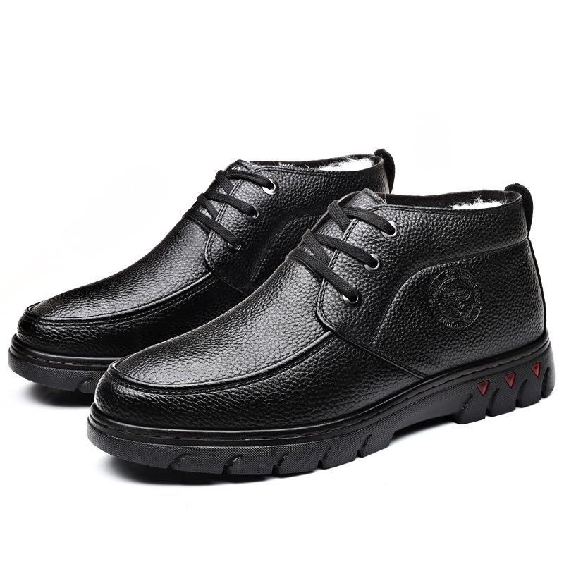 Luxury Brand Men Winter Snow Boots Warm Thicken Men's Ankle Boots Bot Fashion Male Business Office Formal Leather Safety Shoes