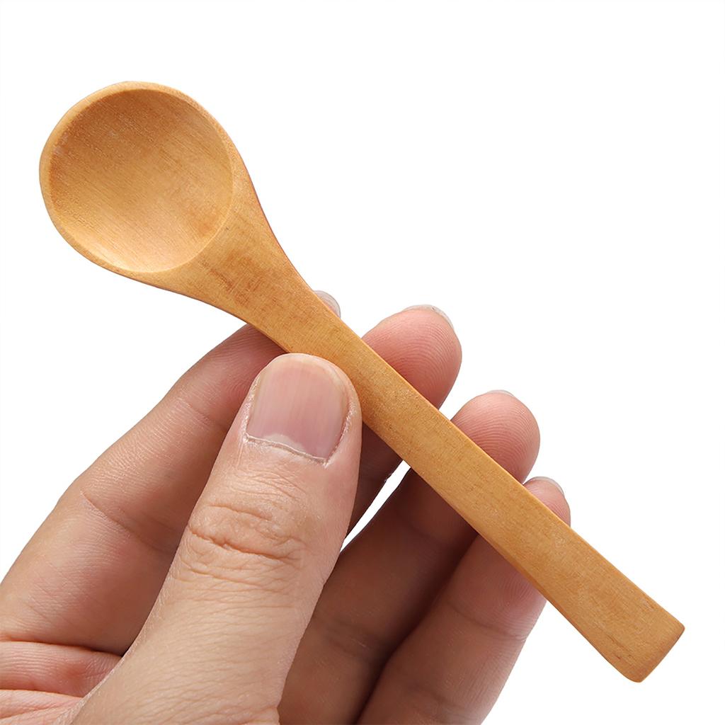 30pcs Natural Wooden Children Spoon Kitchen Condiment Tool Wooden Spoons Condiment Porcelain Serving Small for Bath Salts Wood Spoon 30pcs C