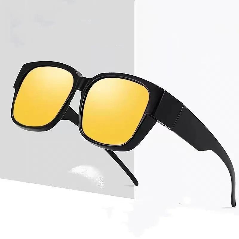 Herre Nattsyn Pochromiske Solbriller for Kjøring Dame Nærsynthet Solbriller Bruk Over Retro Firkantede UV-skjermer Passform Over Briller