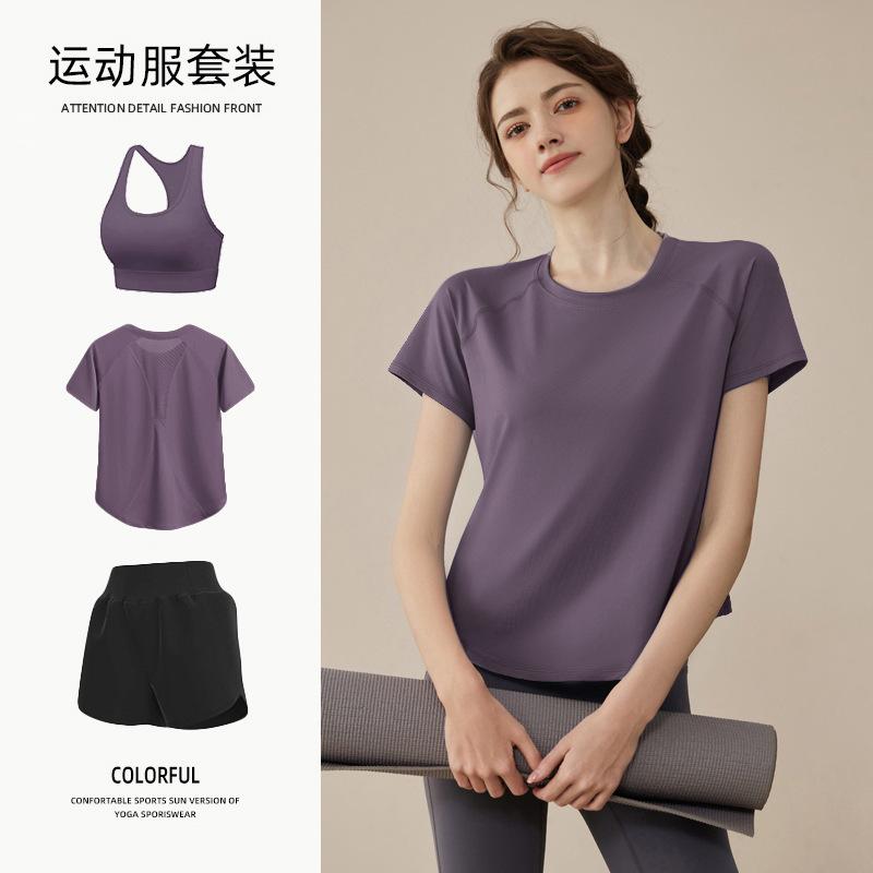 Tennis suit women's short-sleeved training clothes outdoor running quick-drying clothes thin badminton T-shirt fitness clothes