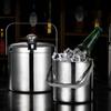 304 Stainless Steel Bar Insulated Ice Bucket 3.0/1.3 L Drink Chilling Barrel  KTV