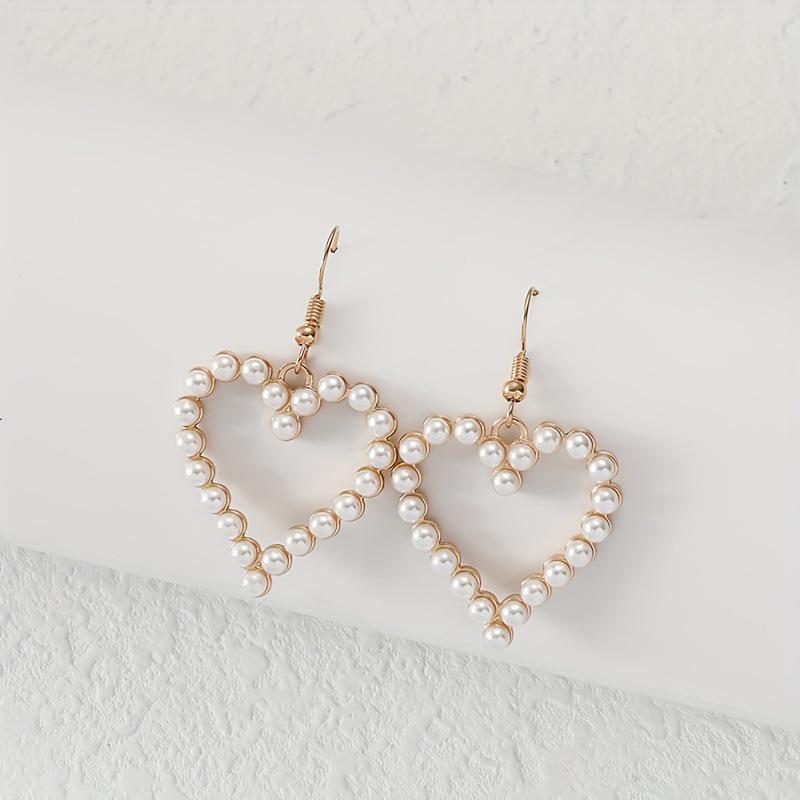 Bohemian Heart Pearl Earrings - Stylish Accessories for Women