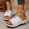 Fashion Women's Thi Heel Sandals Summer Outdoor Wear 2025 New Ular High Heel One Strap Large Size Best Selling Beach Slippers