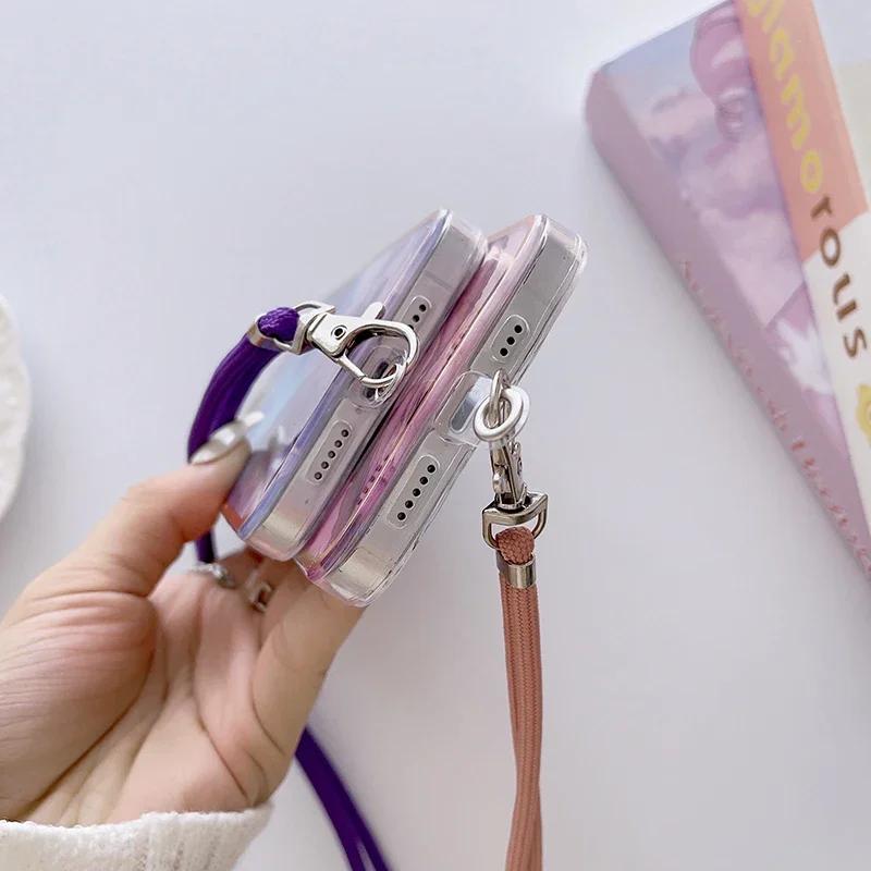 Crossbody Lanyard Cord Phone Case For Samsung Galaxy A16 A05S A13 A14 A15 A23 A24 A25 A32 A33 A34 A35 A54 A55 A73 Strap Cover