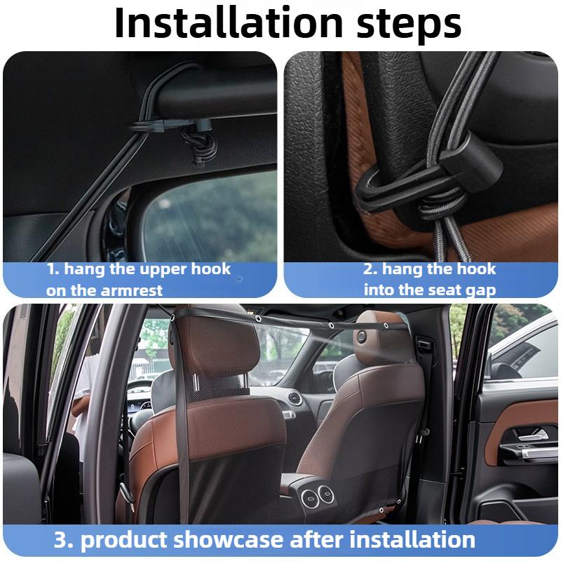 Car Dog Barrier Truck Pet Net Guard Back Seat Cargo Area Isolation Divider Vehicle Safety Mesh Protector for Dogs Cats Travel