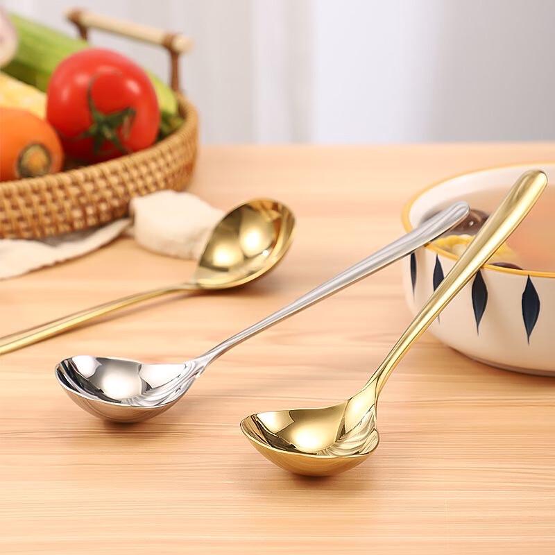 SHALL 304 Stainless Steel Long Handle Soup Spoons