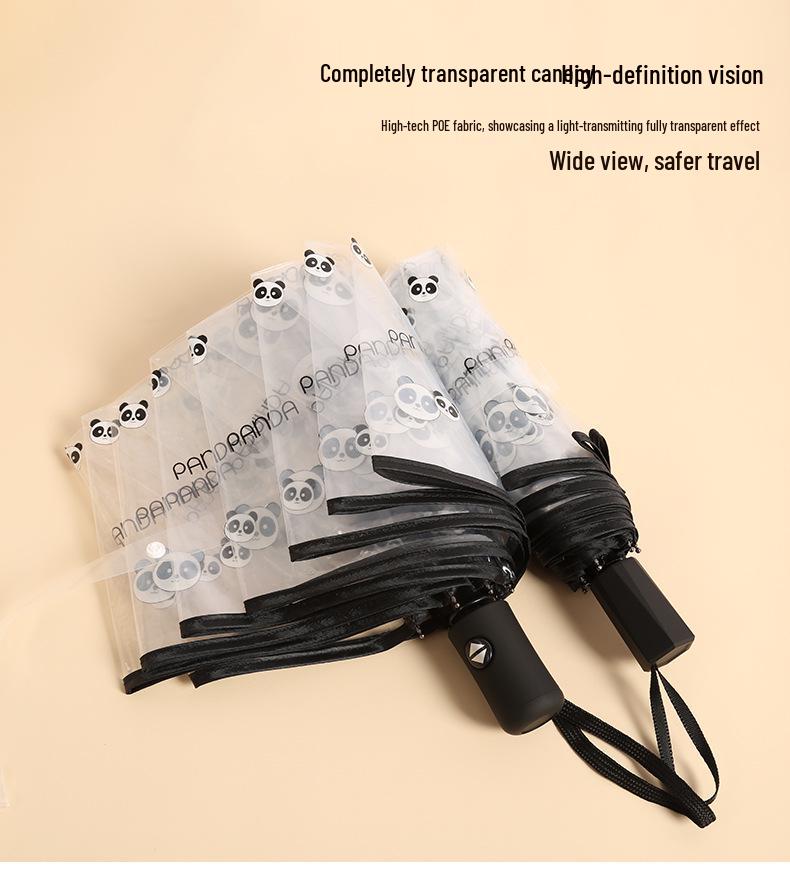 Paraguas Transparente Lindo de Dibujos Animados – Recomendado por Influencers, Ideal para Estudiantes y Sesiones de Fotos