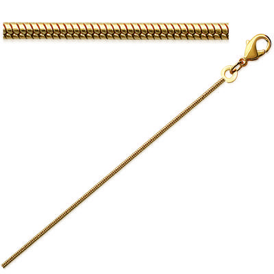 [B9855] - Gold Plated 'Snake' Chain - 45 Cm 1. 2 Mm