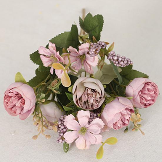 Flowers Real Like Faux Silk Flower Arrangements Mixed Fake Rose Hydrangea Bouquet