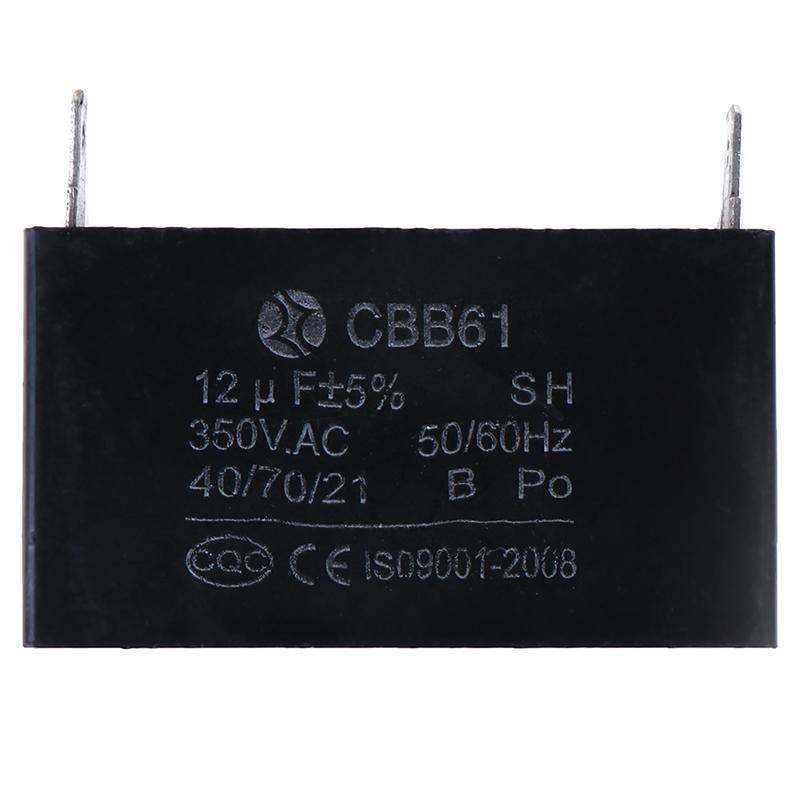 Black 12Uf Generator Capacitor Generator Cbb61 12Uf 50/60Hz 350Vac Fan Motor