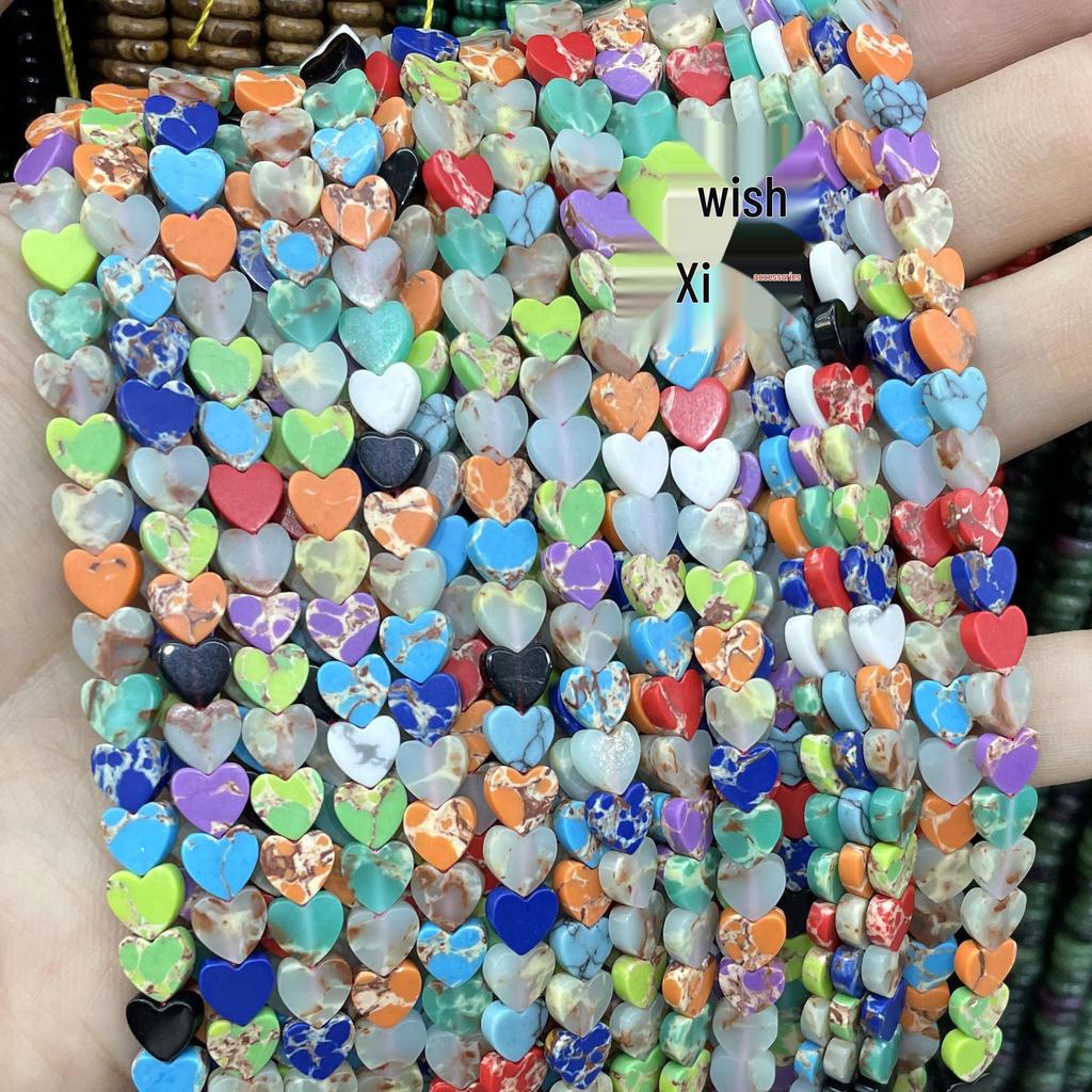 6mm herzförmige Kristallachat-Perlen: Tigerauge, Grüner Aventurin für DIY-Schmuck und Armbänder
