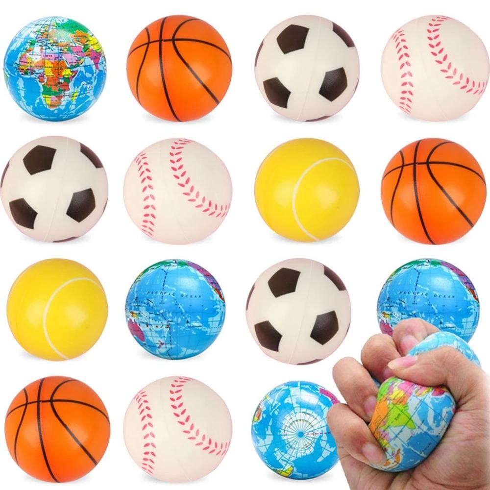 6cm Mini Sponge Pressure Ball Children's PU Ball Basketball Baseball Football Tennis Ball Squeezing Ball Pressure Reducing