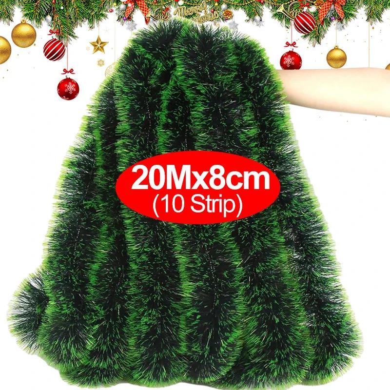 Christmas Green Cane Ribbons Garland DIY Xmas Tree Ornaments Green Cane Ribbons Wreath Hanging Pendent Home Party Decoration