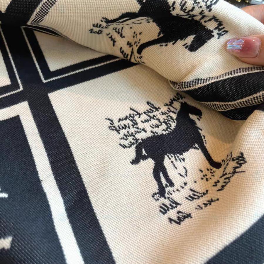 New Women's Scarf Winter Imitation Cashmere Cloak Animal Print Horse Shawl Modern Elegant Double-sided Tassel Scarves For Ladies