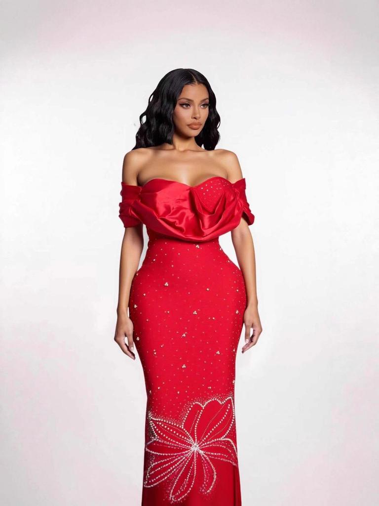 Elegant Rhinestone One-Shoulder Bandage Dress for Women - Exquisite High-End Formal Gown for Parties and Banquets