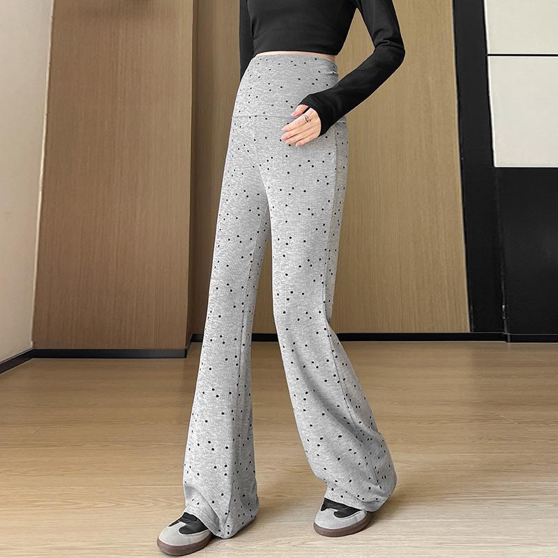 

Polka Dot Flared Maternity Pants – Comfortable, Non-Tight Fit, Ideal for Spring and Autumn Outdoor Wear. One Size (suitable for 80-110 jin) сірий колір