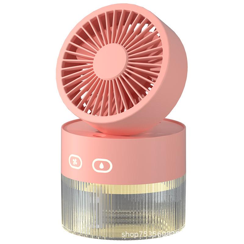 Water-cooled USB Mini Desktop Fan with Turbine, Foldable Design & Humidifier Spray.