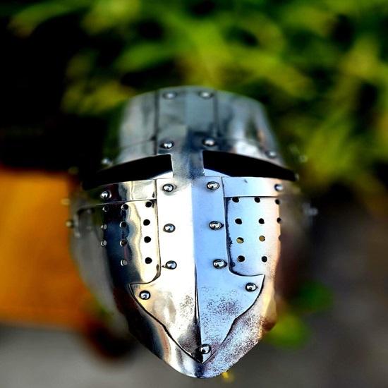 Crusader Knight Armor Helmet Medieval Templar Helmet Iconic Crusader Style Cosplay, LARP, Halloween Costume Best gift for Love Once.